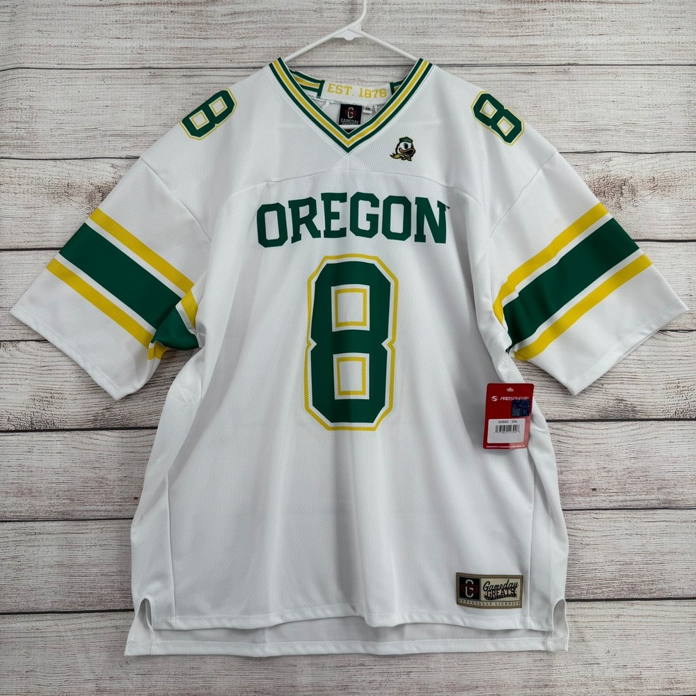 Gameday Greats Oregon Ducks Jersey Mens 2XL White Dillon Gabriel #8 Football NEW